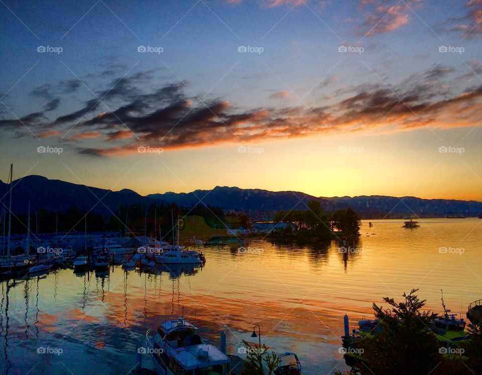 Sunrise over Coal Harbour, Vancouver BC