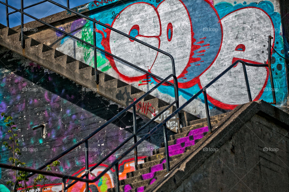 Stairs and graffiti 