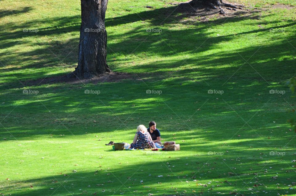 Couple on a picknick in the park