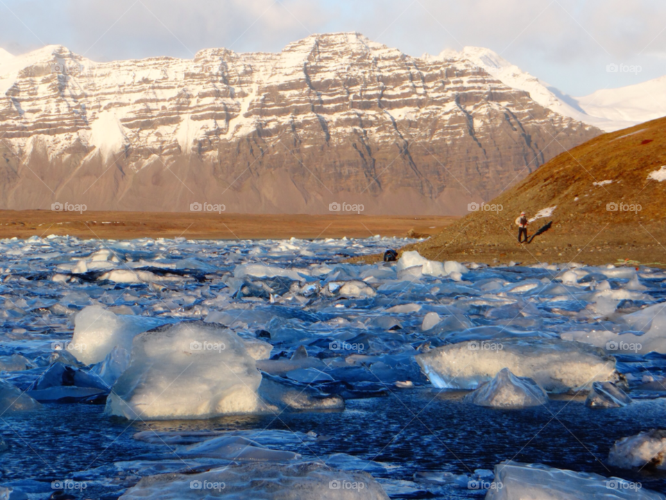 iceland joculsarlon glacial lagoon snow people by kshapley