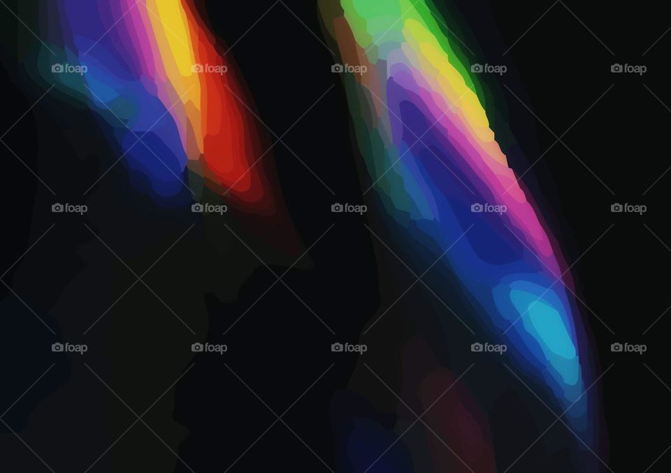 Photography of rainbow. Rainbow on black background.  Abstract web background. Banners and panels. Design background. Computer. Desktop background and design. Unique. Surrealistic. Dispersion of light