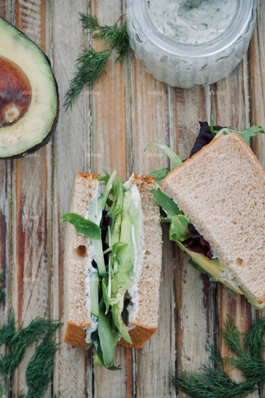 Cucumber and Avocado Sandwich 