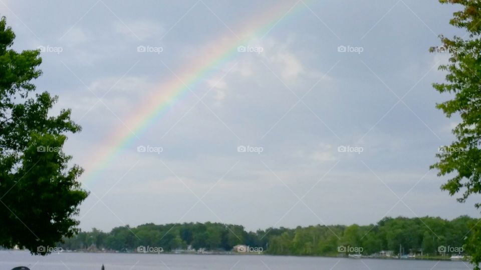 Rainbow over Long Lake in Colon, MI