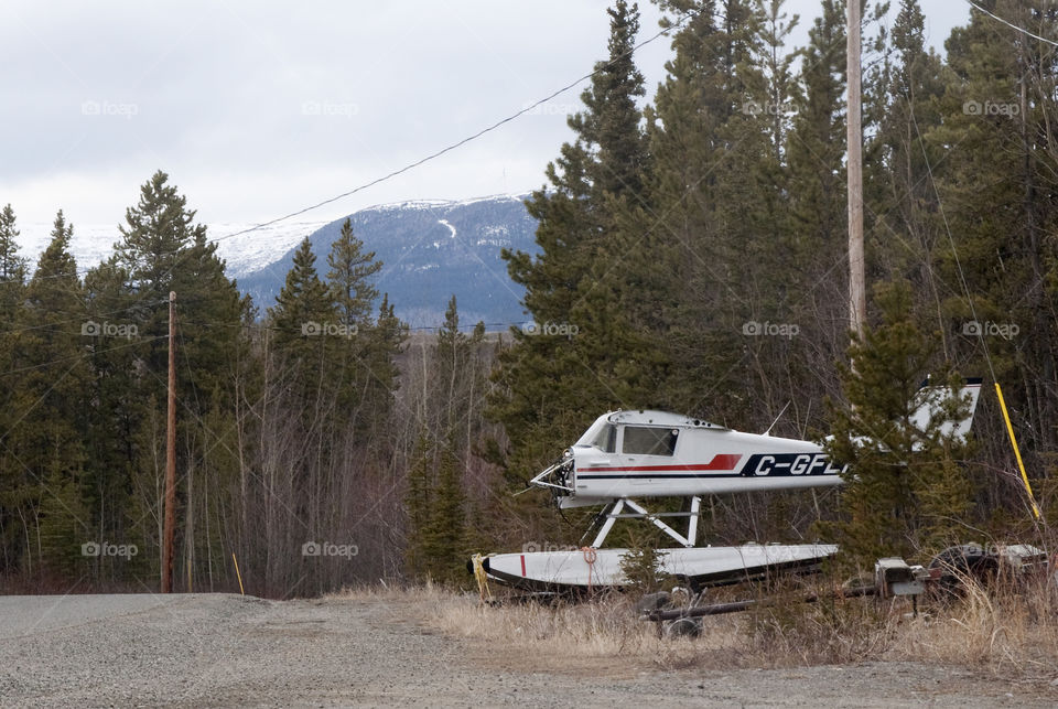 Seaplane in disrepair in Whitehorse, Yukon, Canada