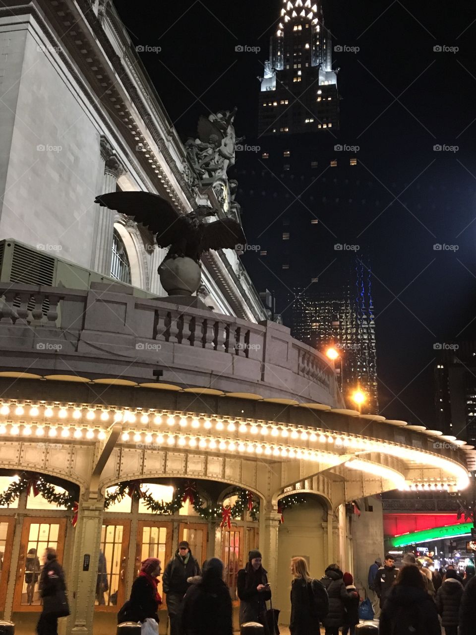 Beautiful architecture at Grand Central Station in NYC at Christmas 