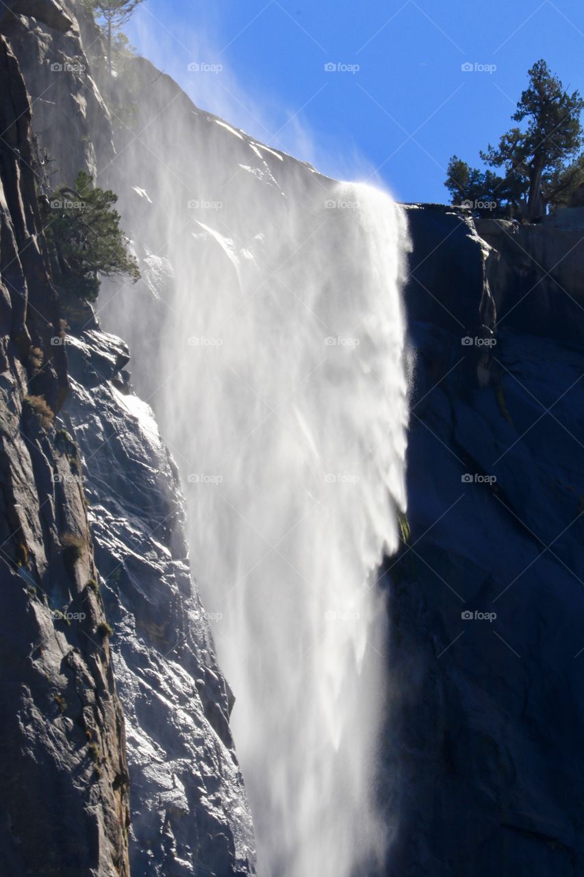 Rushing vernal high waterfall st Yosemite national park 