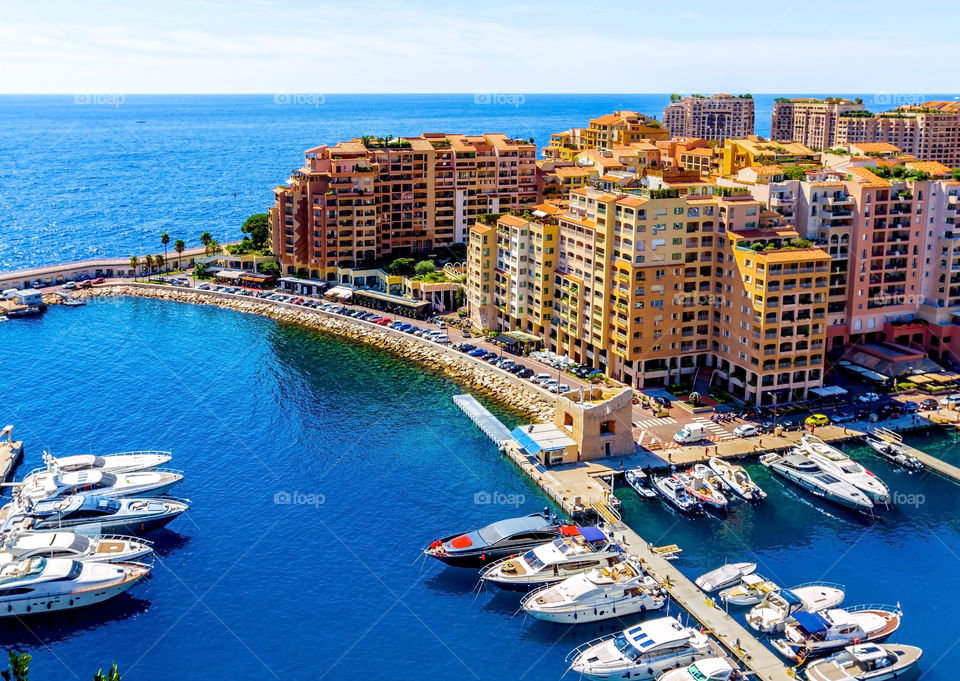 View of Fontvieille and the New Harbor, Monte Carlo, Monaco, Europe