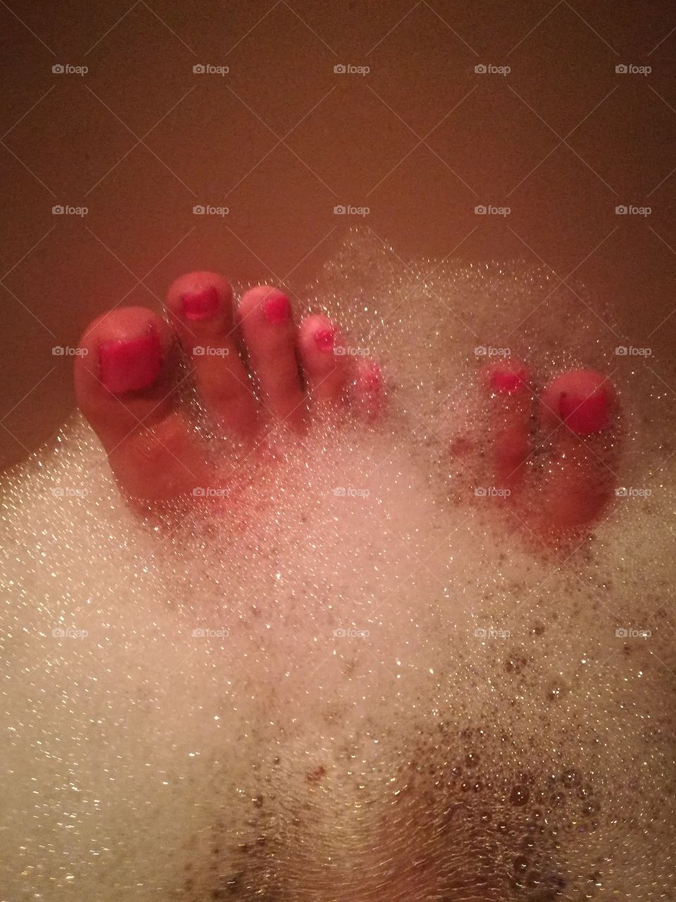 Fuß Wasser Schaum Bad