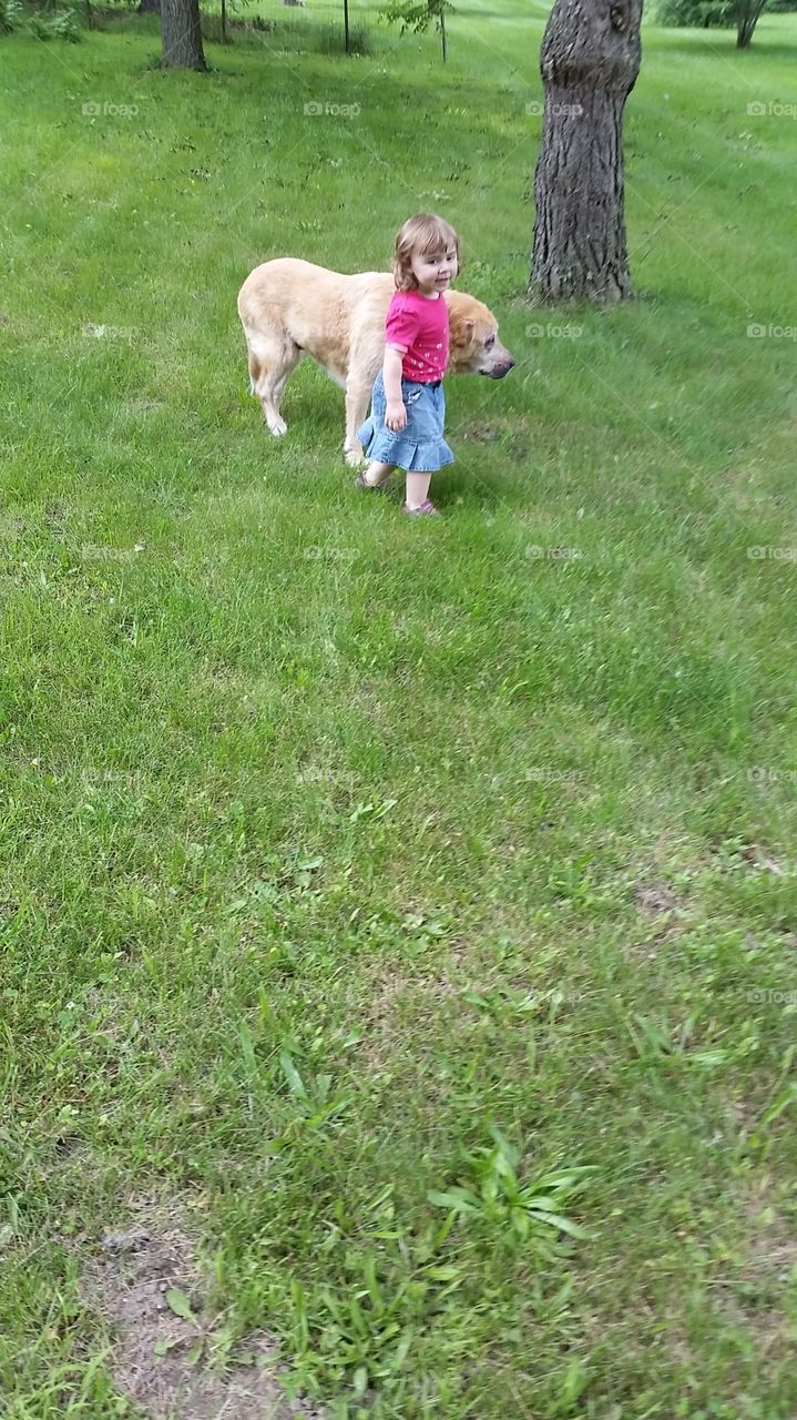 Daisy walks little sis. puppy sitting