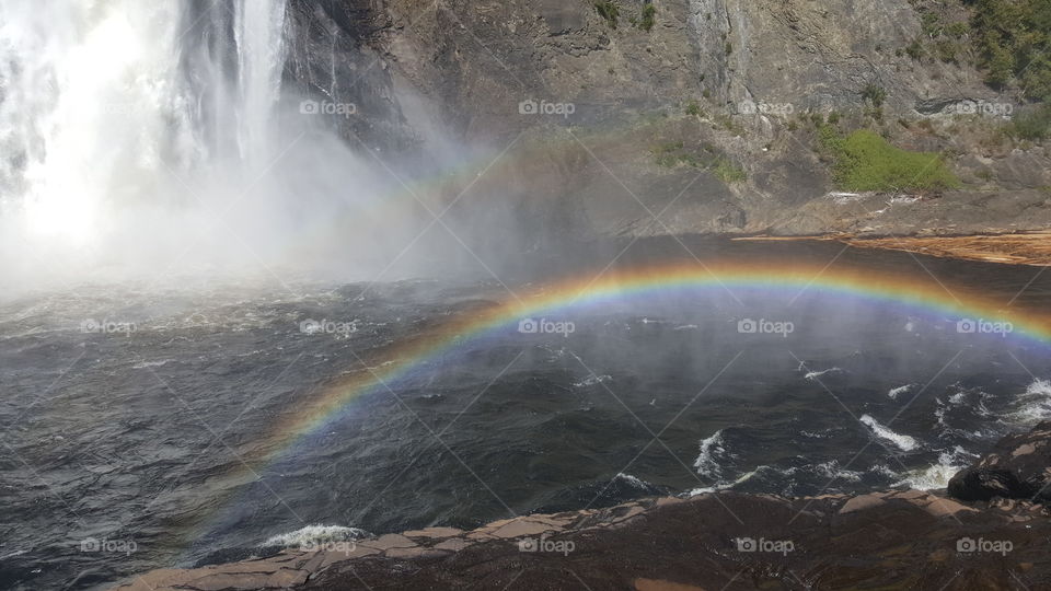 Rainbow, No Person, Water, Landscape, Waterfall