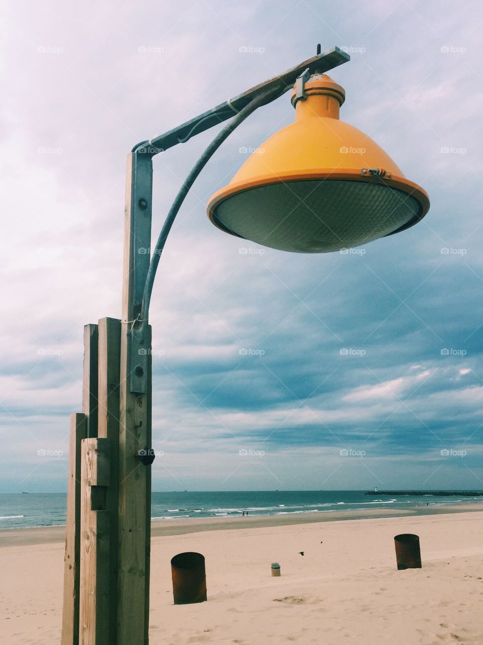 Yellow and grey. It was a nice warm day on the beach but the sky looked so dramatic it scared people off. No problem, more beach for us! 