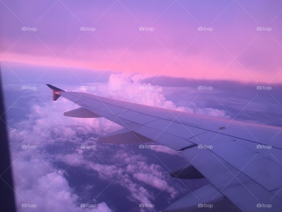 Vibrant airplane travel photo