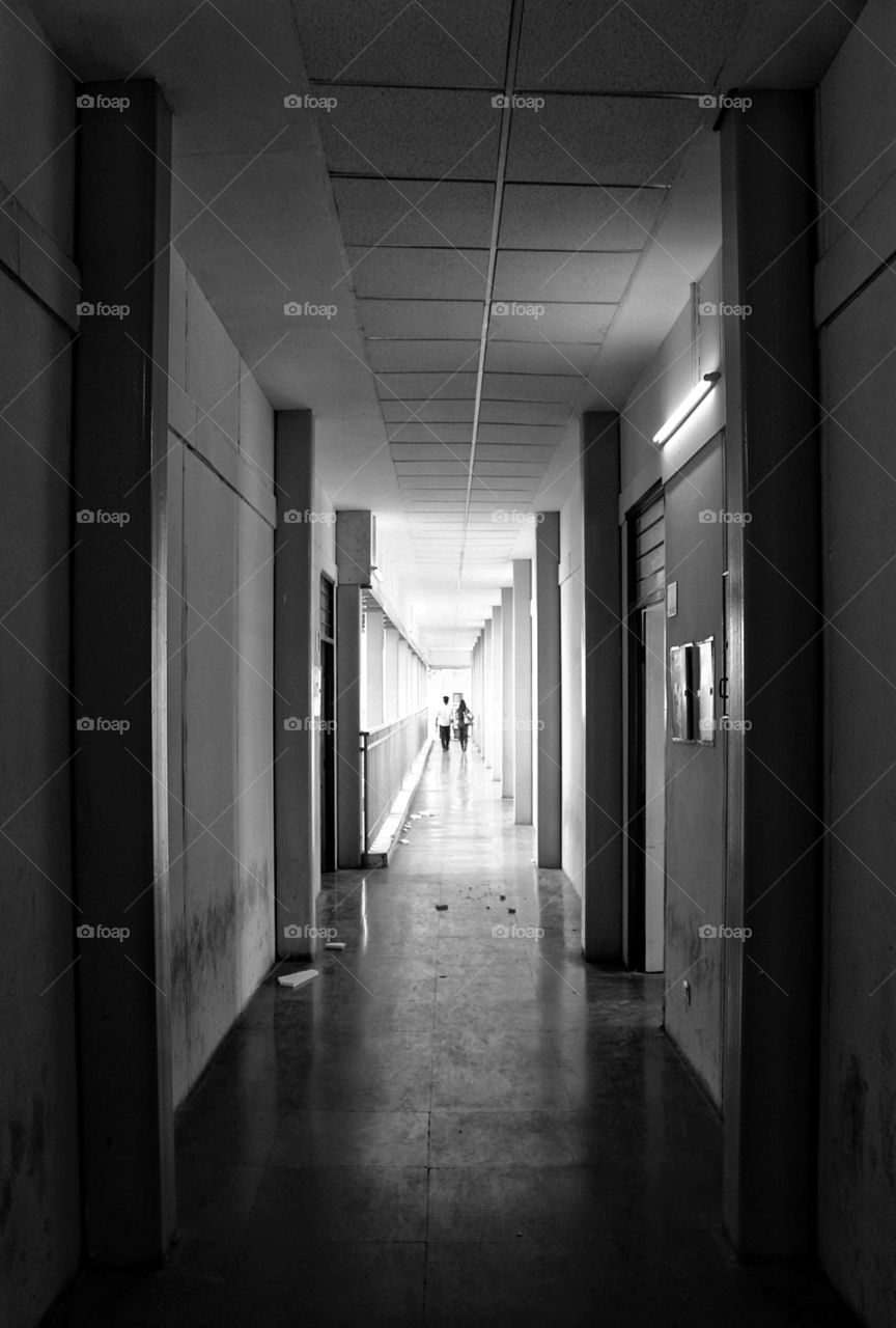 Hallway, No Person, Monochrome, People, Indoors