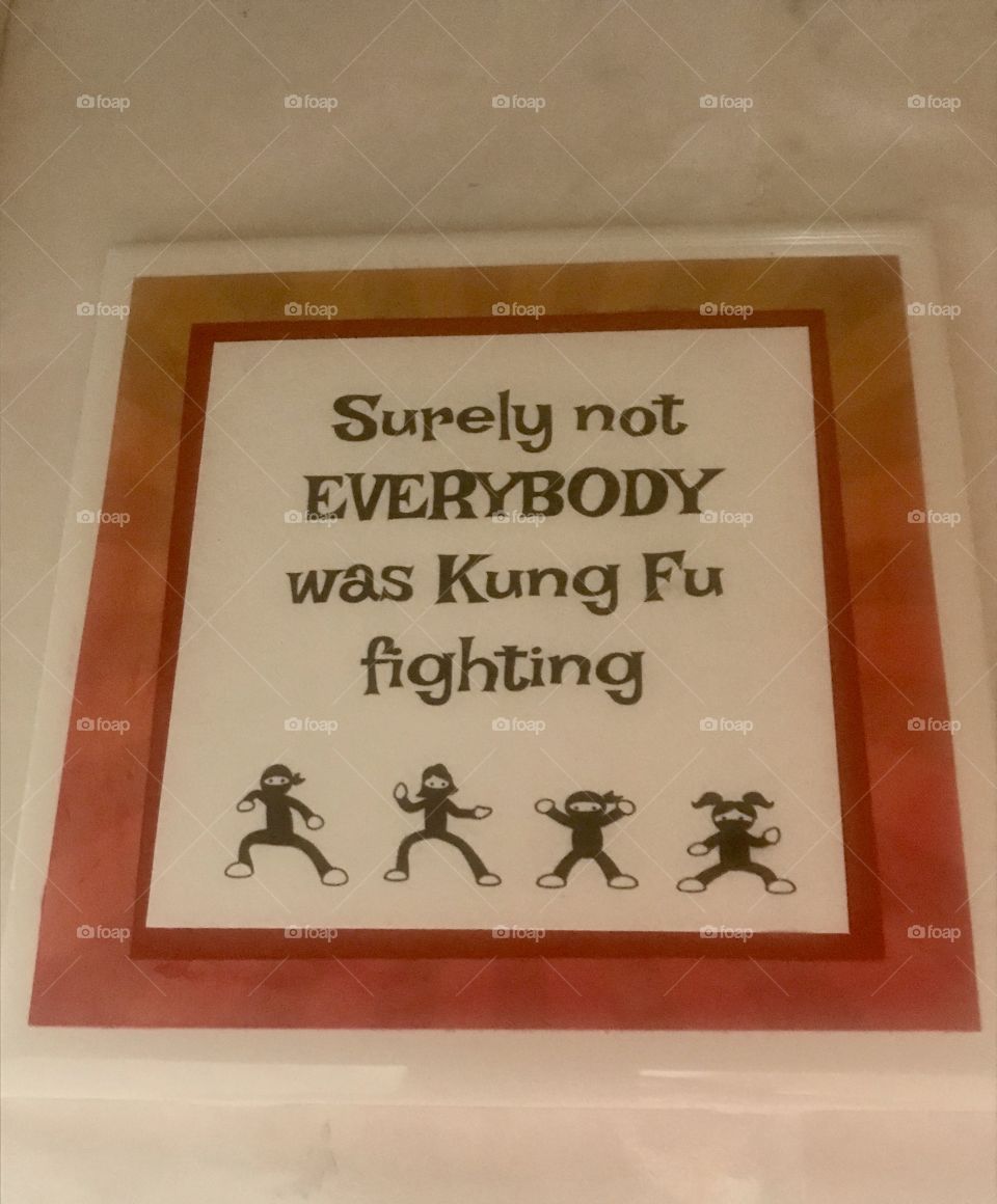 A funny plaque about an old 70’s song