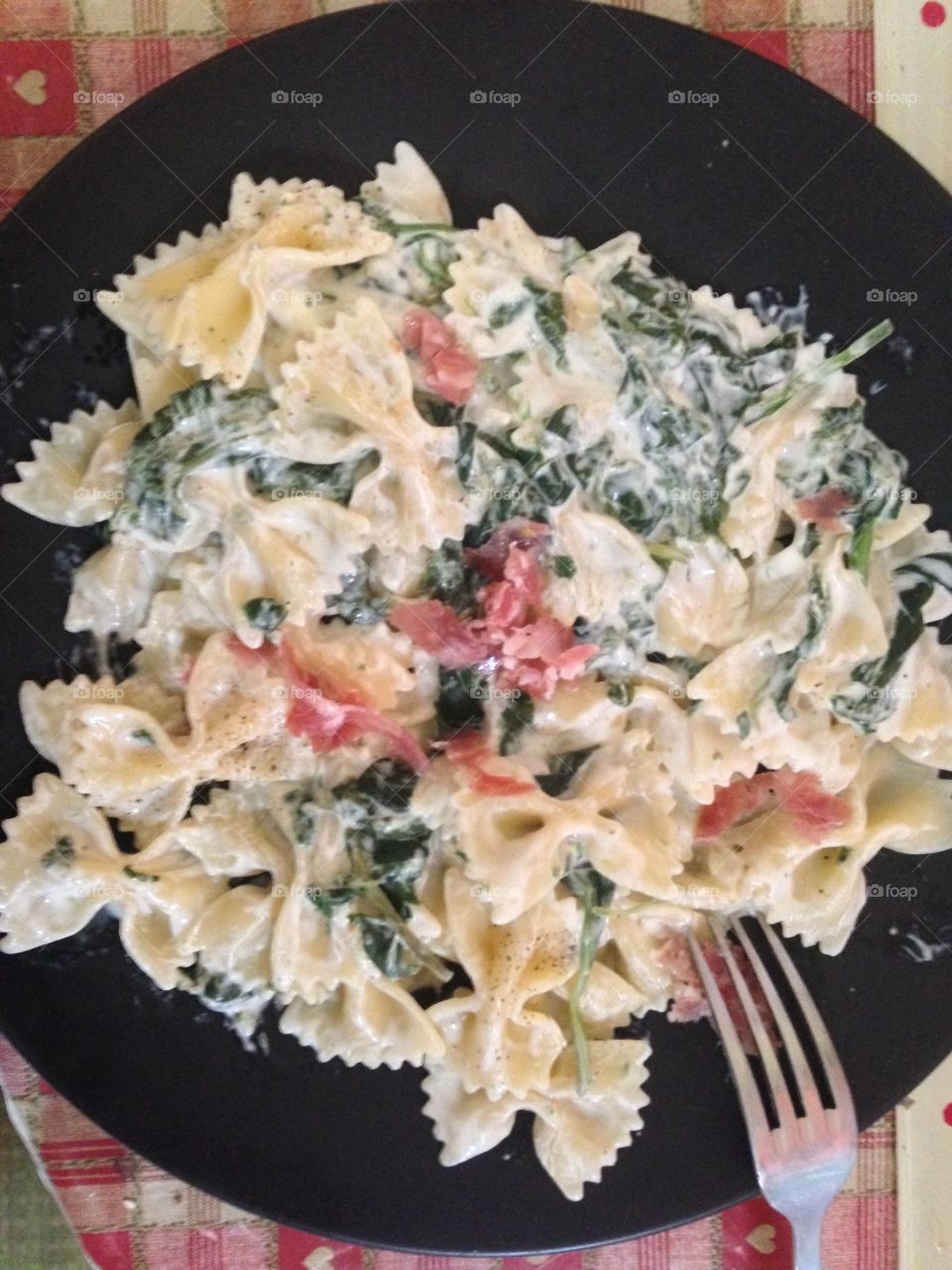 Plate. Pasta for lunch