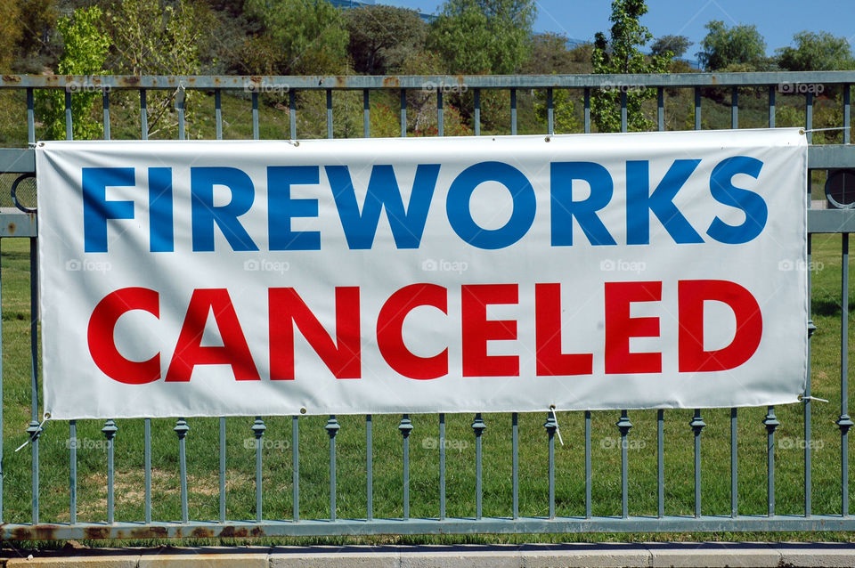 Due to extreme drought fireworks show has been canceled in California.