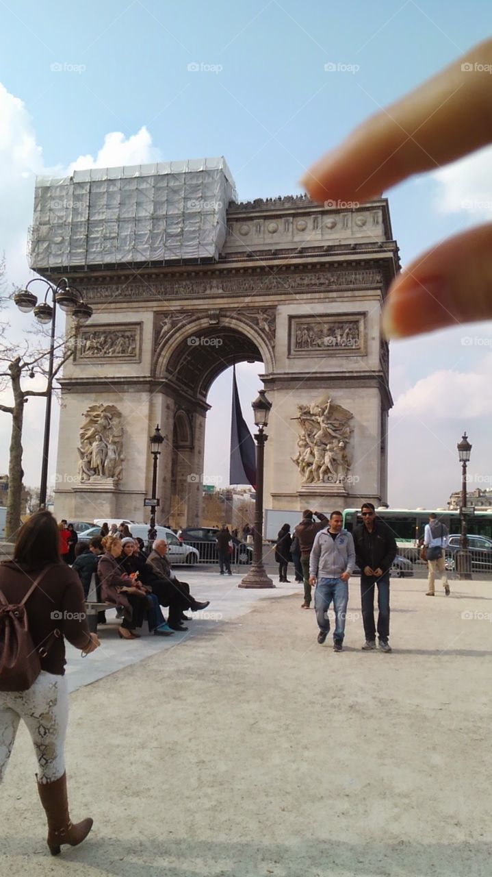In Paris. a triumphal arch