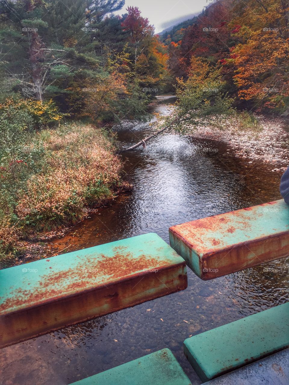 Bridge overlooking a Fall River 