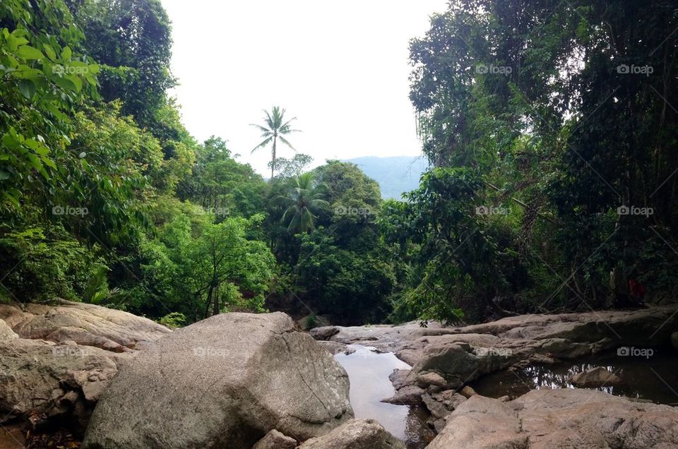 View from Namuamg waterfalls Koh Samui Thailand