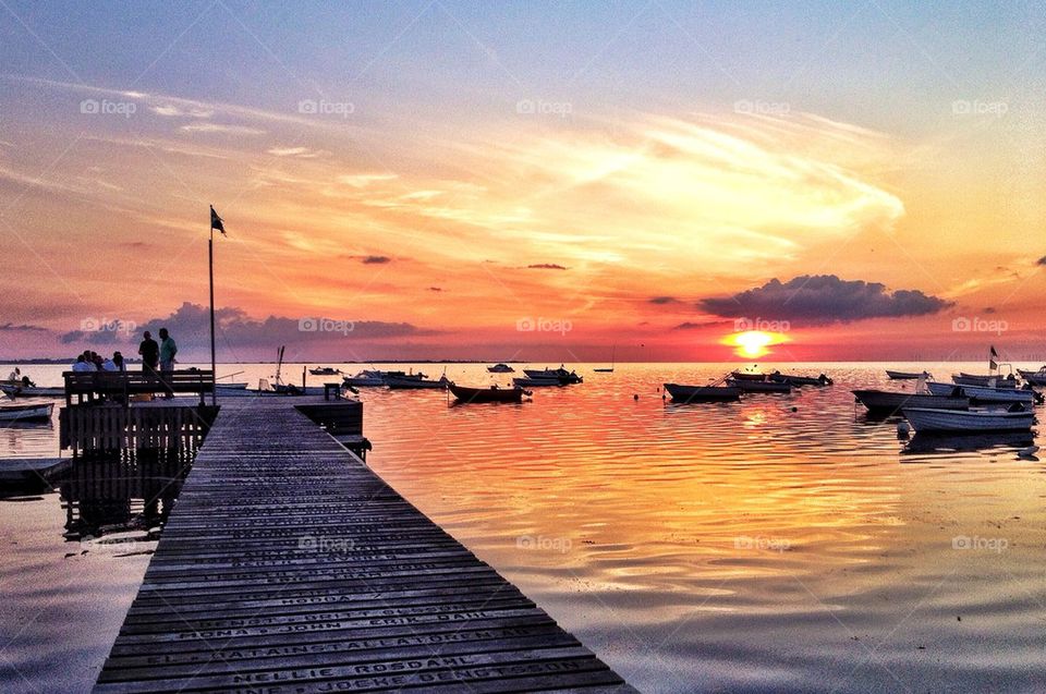 Jetty in sunset 