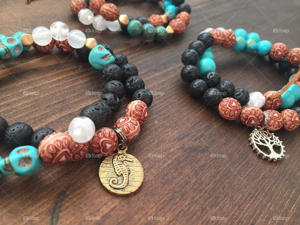 Craft supplies bracelet beads with lava stones and natural stones for healing and beauty great for essential oils as a diffuser 