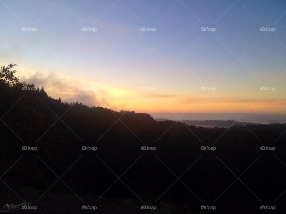 Sunrise in the Santa Cruz mountains 