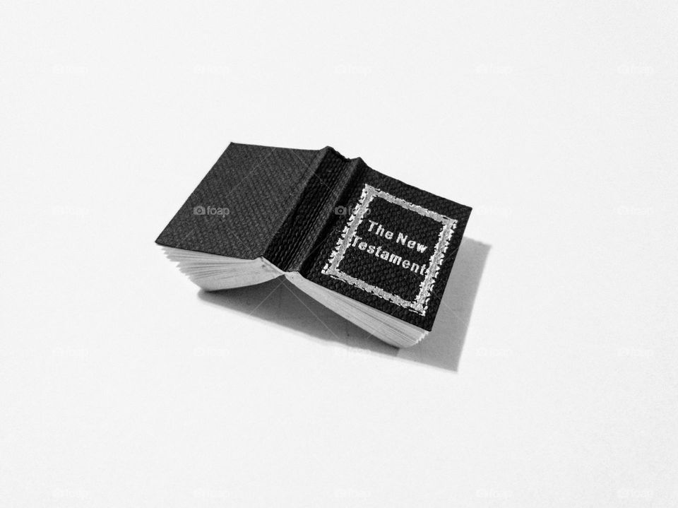 Miniature Bible - The New Testament  in black and white.