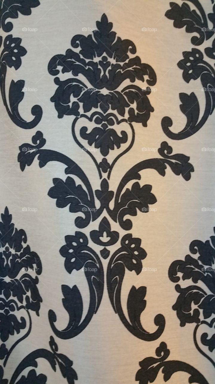 curtain with black and white pattern