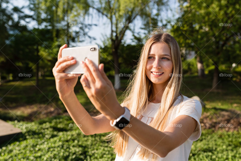 Woman using technology 