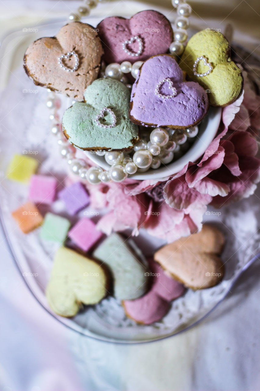 Valentine heart cookies