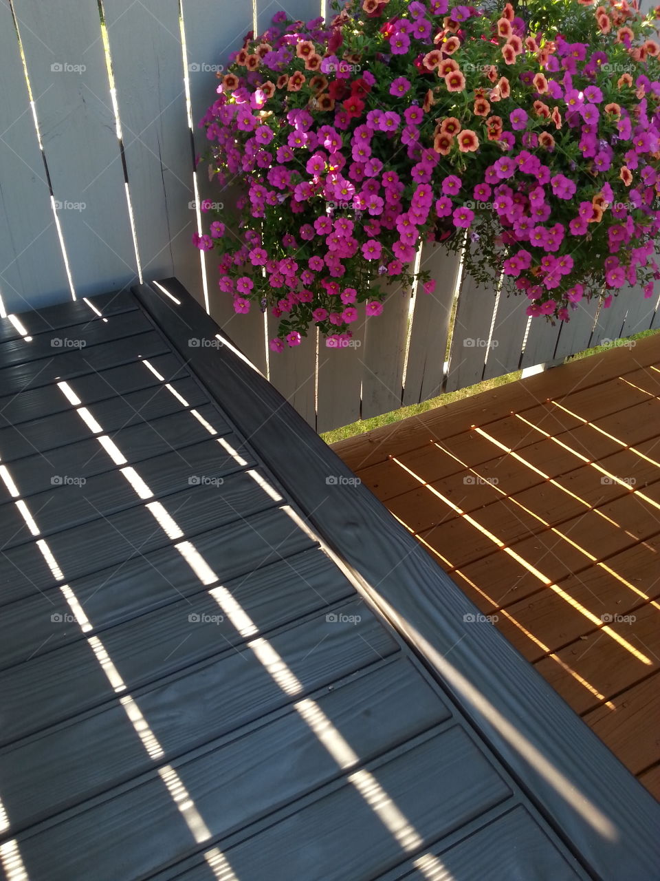 Linear Deck with Flowers