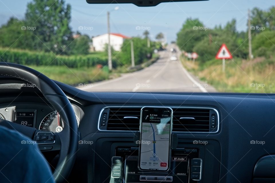 Driving during a road trip 