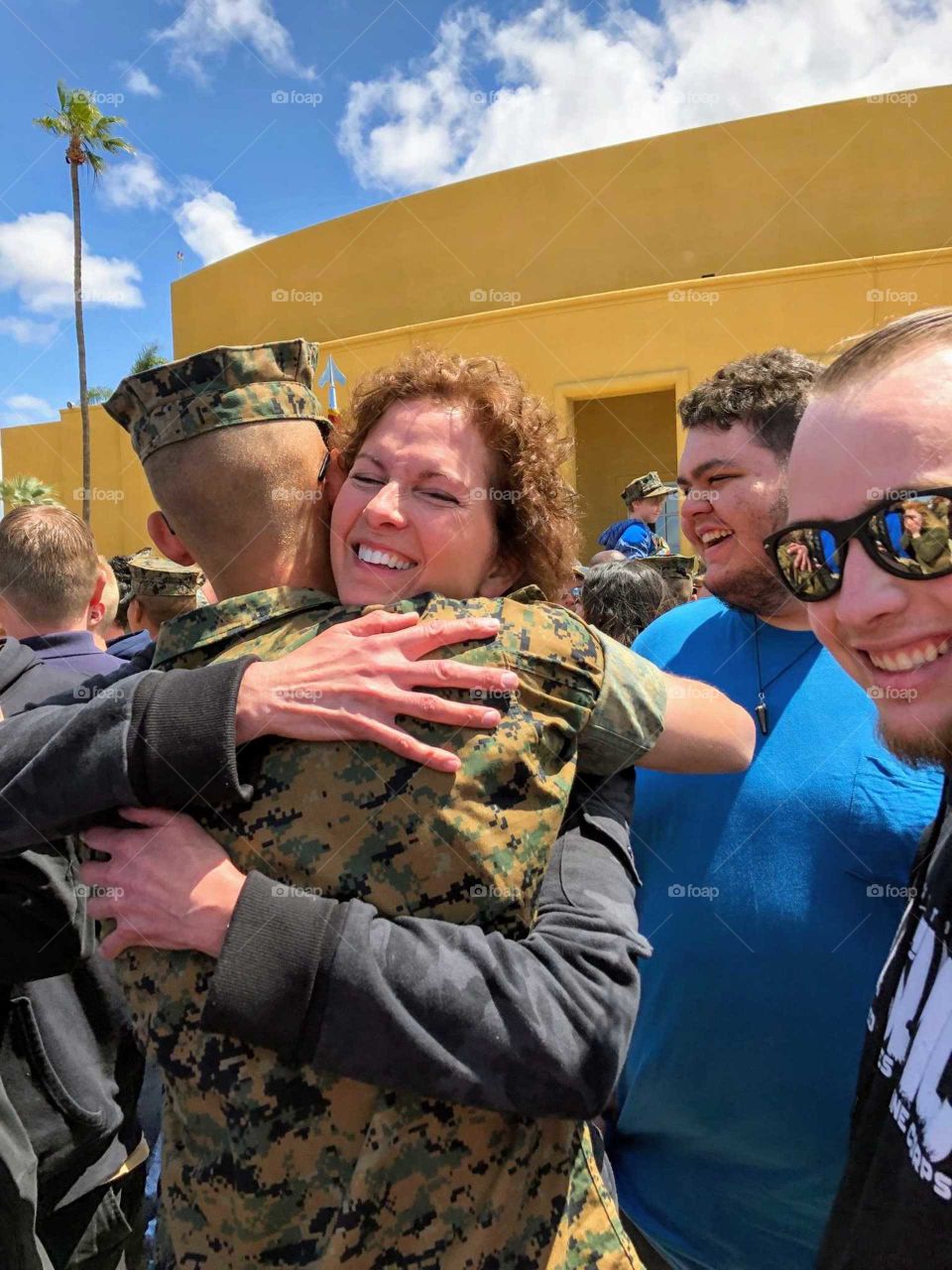 Seeing my new Marine for the first time after three months. Proud.