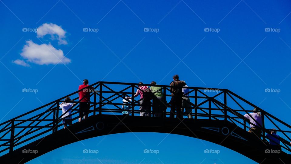 People on bridge