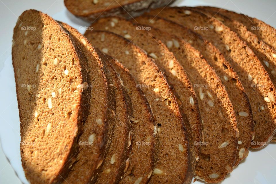 tasty bread with seeds close up