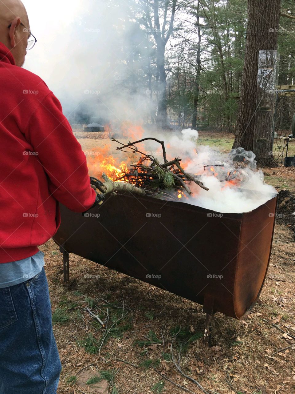 #stayathome Project is to burn wood picked up from around yard & clean up by fire!