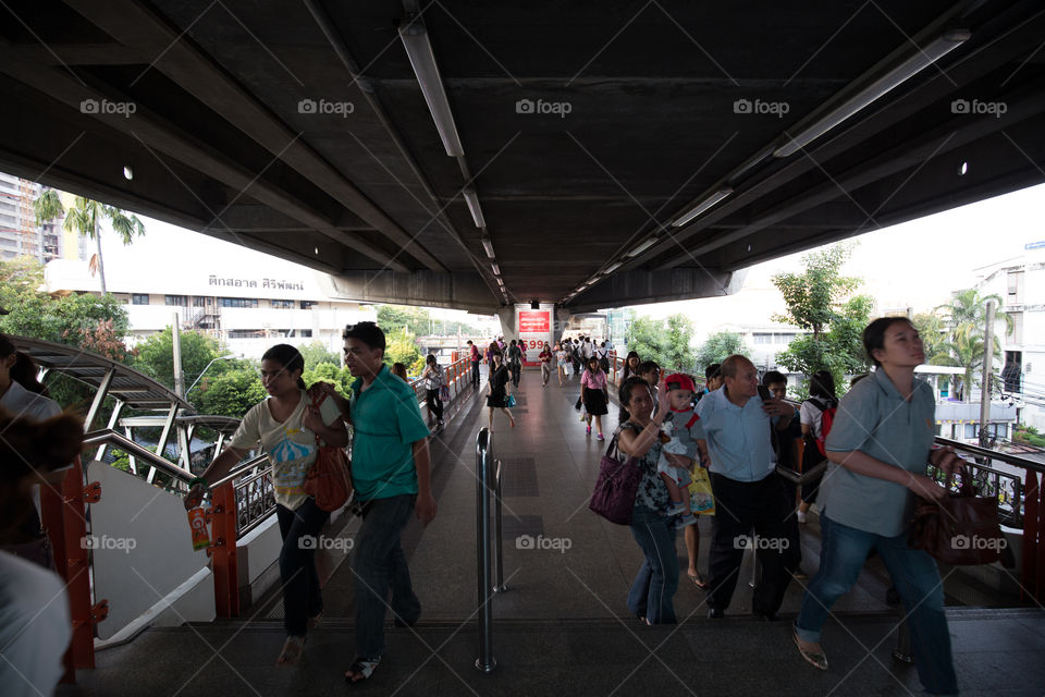 Walkway at BTS public train station 