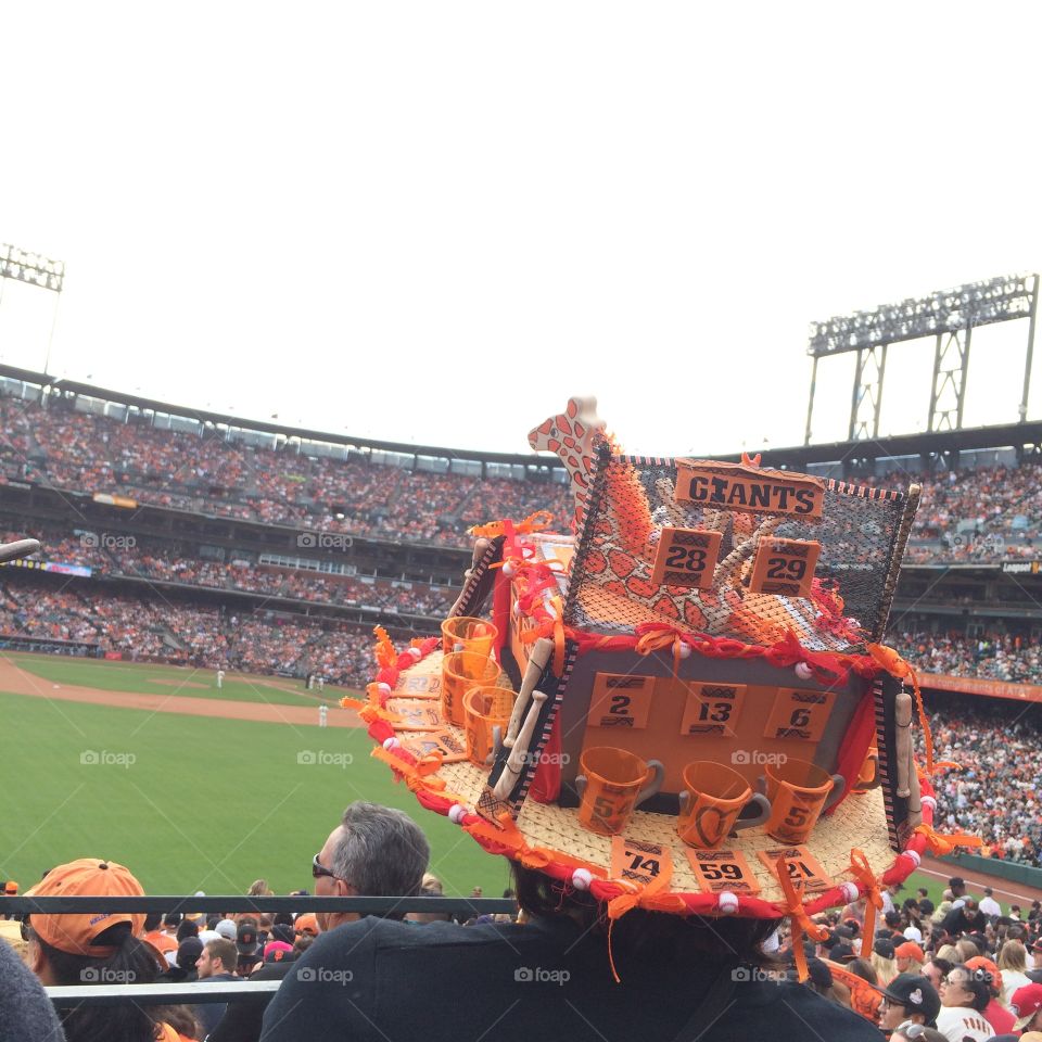 Cool hat at a SF Giants game