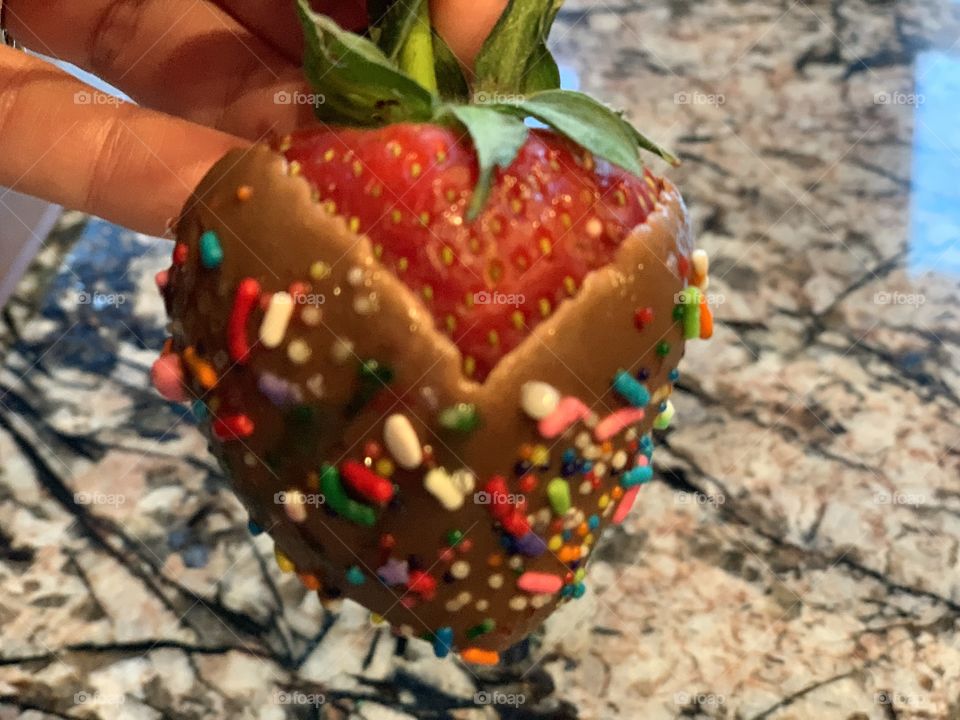 A decorated chocolate covered strawberries for Mother’s Day from my husband