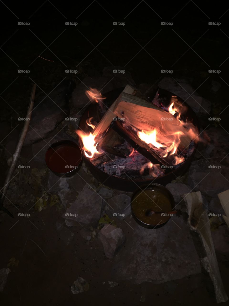 Soup camp fire