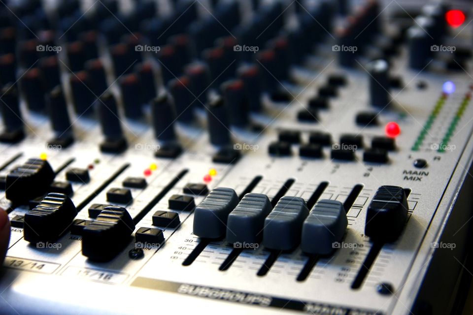 sound mixer in recording studio