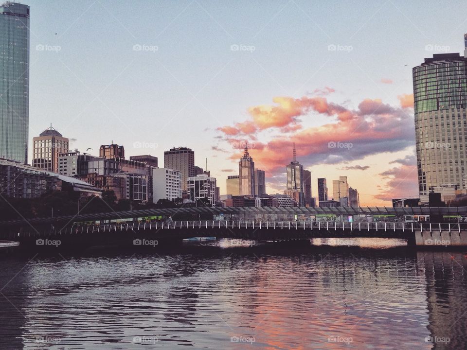 City sunsets after work in Melbourne 