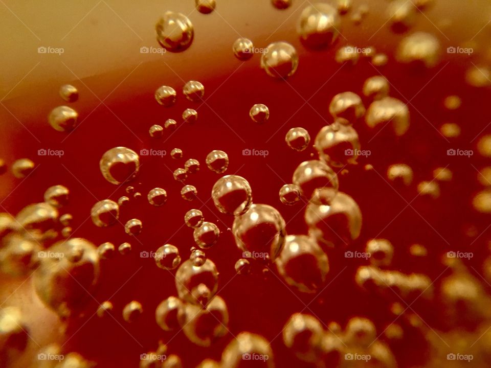 Red champagne bubbles 