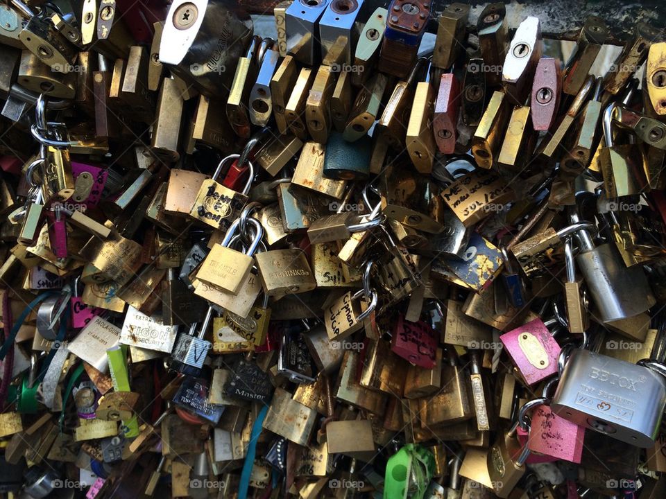 Love Locks on Paris Bridge