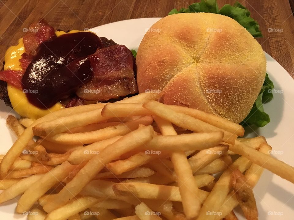 Cheeseburger and French Fries