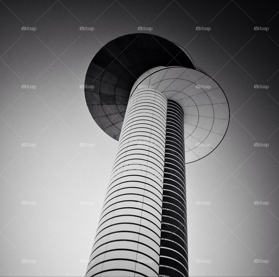 airport blackandwhite flight tower by spidercam