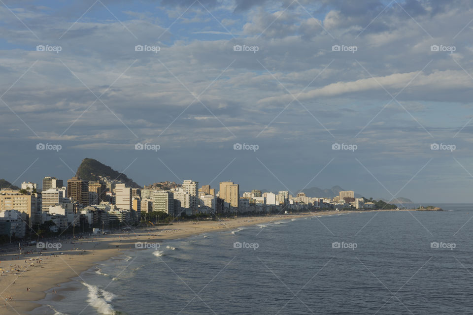 Leblon beach and Ipanema beach in Rio de Janeiro Brazil.