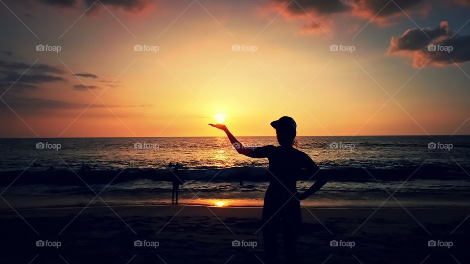a drop of golden sun. Hawaiian Sunset @ White Sand Beach