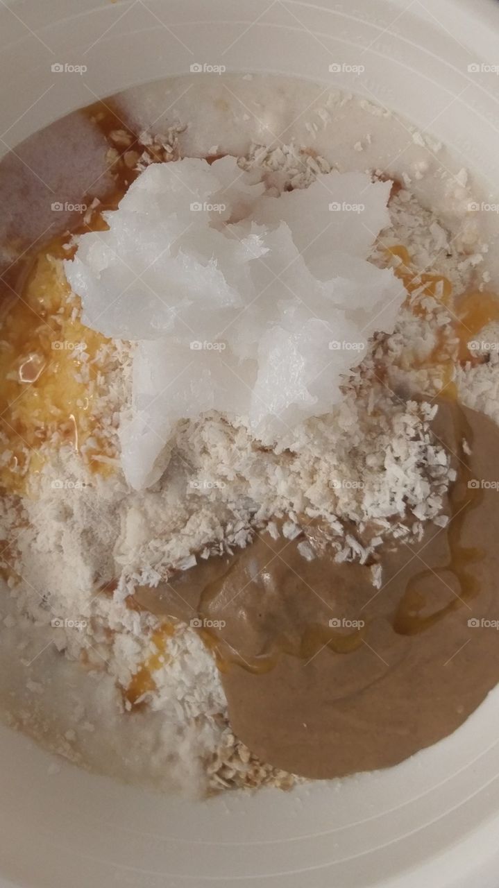 Baking ingredients in a bowl