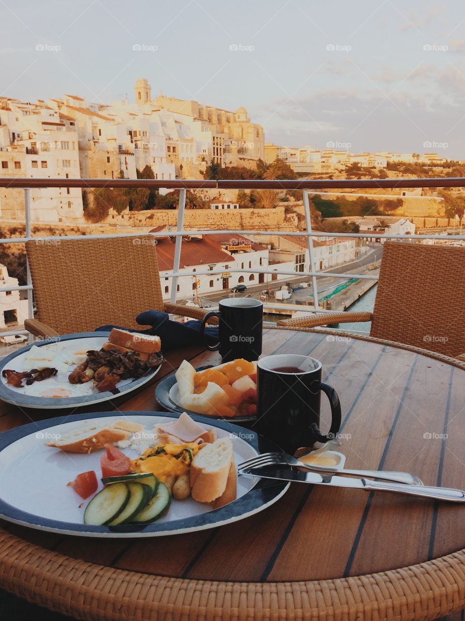 breakfast on a cruise ship in spain, port mahon